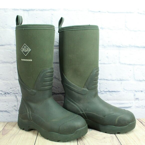 Muck Pathfinder Green Rubber Pull On Waterproof Tall Boots Size 7 M main image 5